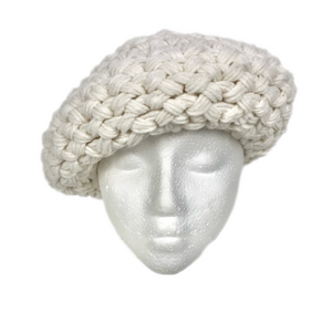 Mexx ivory chunky beret hat